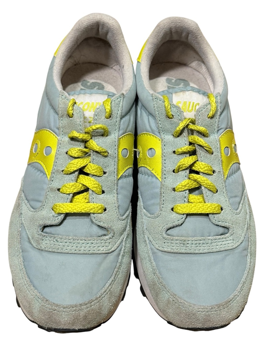 Vintage Y2K Saucony Jazz Retro Sneakers Blue Yellow Size 8